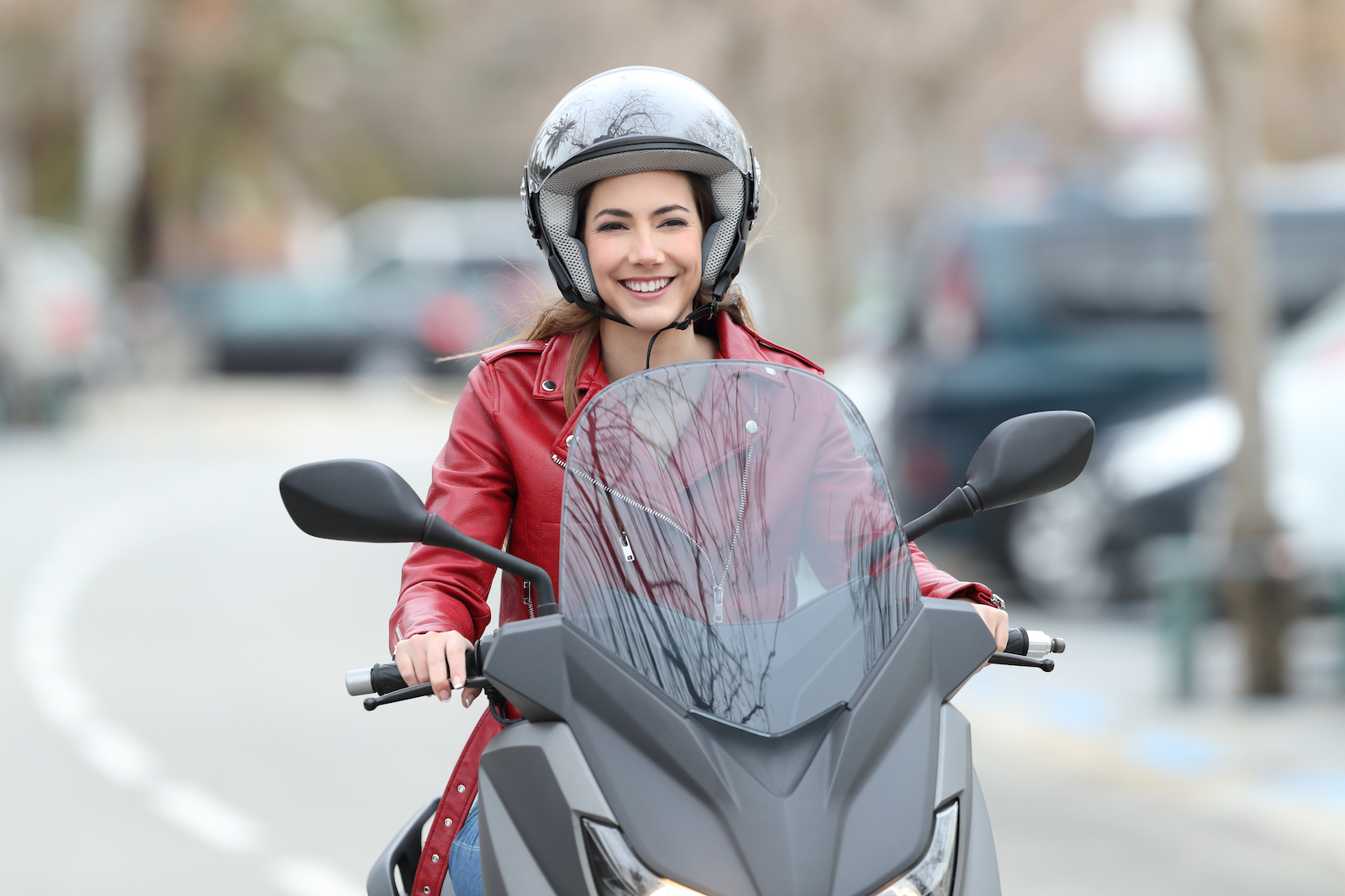 girl on moped